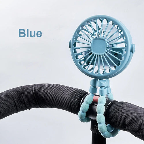 Mini Clip Fan Portable Stroller Fan Smart Octopus Fan Handheld Fan 360° Rotate Bike Car Tripod Fan Rechargeable Clip Fan